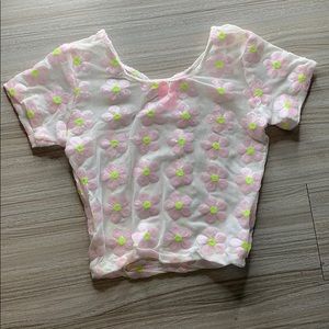 Bunny Holiday Flower Crop Top